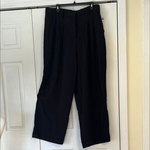 NWT, French Connection, XL, Classic Black Wide-Leg Trousers